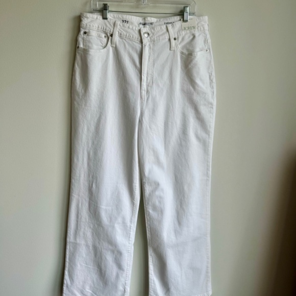 NWT J. Crew White Womans Tall Curvy slim wide-leg jean SZ 32 / 14 T - Picture 3 of 6